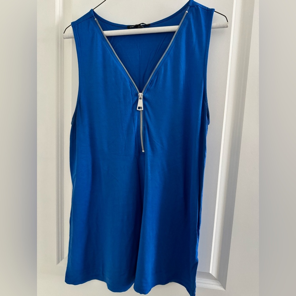 Cable & Gauge Royal Blue Zip-Front Tank Top